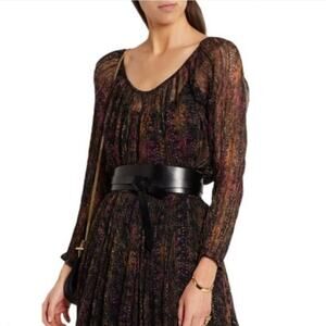 Mes Demoiselles Katarina Crinkle Printed Sheer Blouse